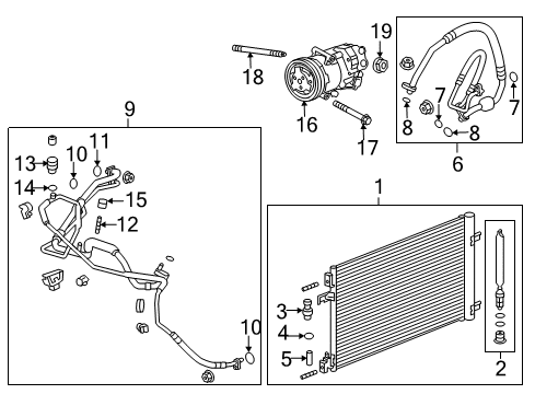 2015 Buick Verano A/C Condenser, Compressor & Lines Diagram