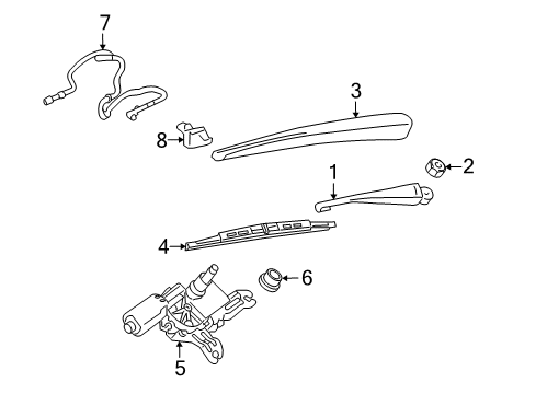 2014 Cadillac SRX Lift Gate - Wiper & Washer Components Diagram