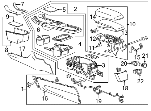 2014 Chevy Volt Center Console Diagram
