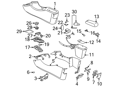 2004 Oldsmobile Alero Console Diagram