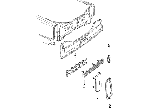 1990 Oldsmobile 98 Tail Lamps, Backup Lamps, License Lamps Diagram