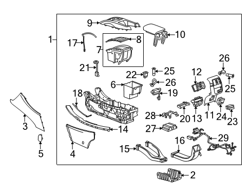 2015 Buick LaCrosse Center Console Diagram for 26207930