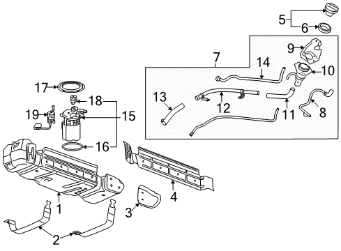 2008 Cadillac Escalade ESV Fuel System Components Diagram