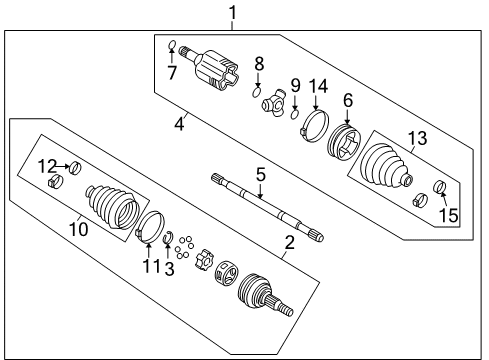 2001 Pontiac Montana Drive Axles - Front Diagram
