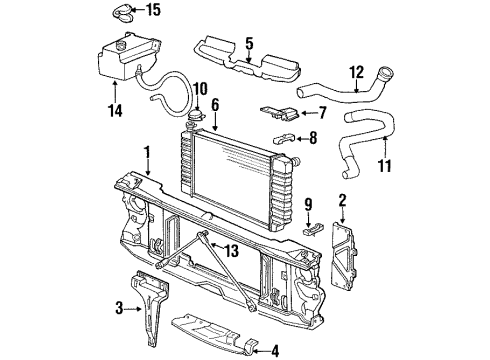1993 GMC K2500 Radiator & Components, Radiator Support Diagram