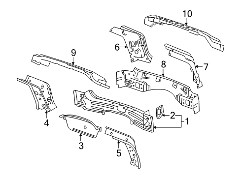 2014 Cadillac SRX Rear Body Diagram