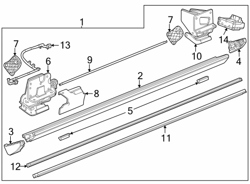 2022 GMC Sierra 2500 HD Running Board Diagram