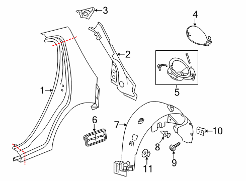2014 Chevy Sonic Fuel Door Diagram