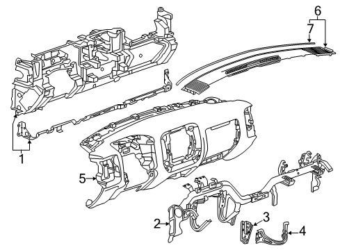 2016 GMC Sierra 2500 HD Cluster & Switches, Instrument Panel Diagram