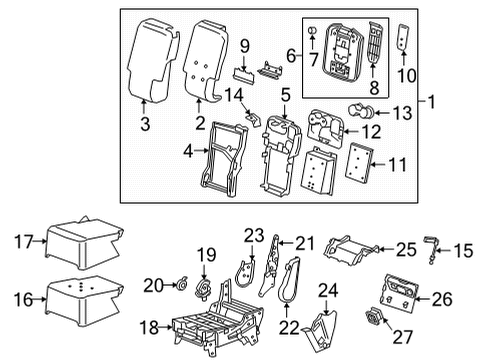2020 GMC Sierra 2500 HD Front Seat Components Diagram