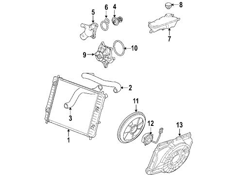 2007 Cadillac XLR Cooling System, Radiator, Water Pump, Cooling Fan Diagram