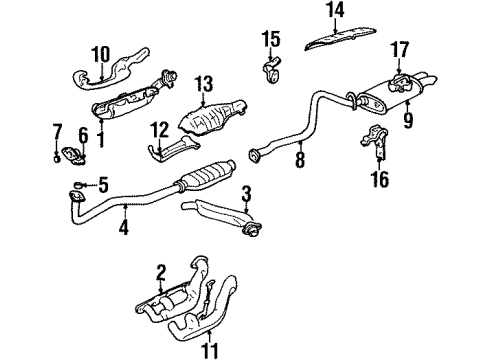 1992 Buick Skylark Muffler & Pipe Diagram for 22552905