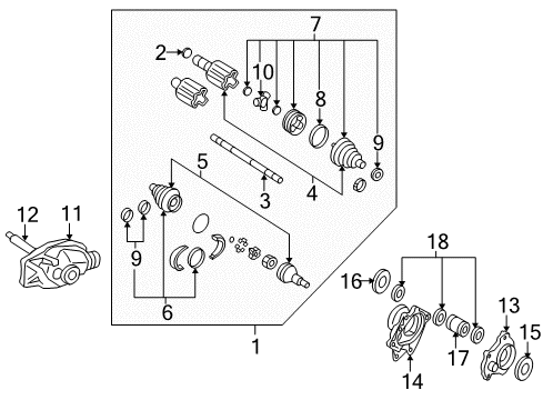 Housing, Front Axle U Joint Diagram for 12479197