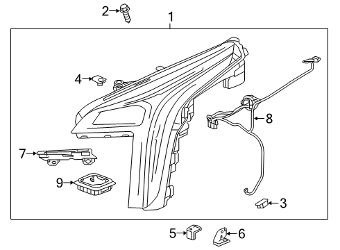 2022 Cadillac XT4 Headlamp Components Diagram