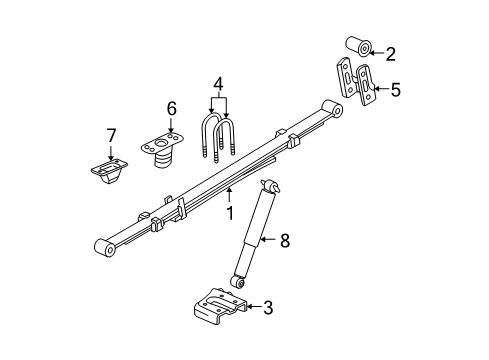 2011 GMC Canyon Rear Suspension Components, Stabilizer Bar Diagram