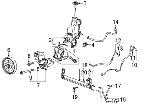 2024 GMC Sierra 3500 HD P/S Pump & Hoses Diagram
