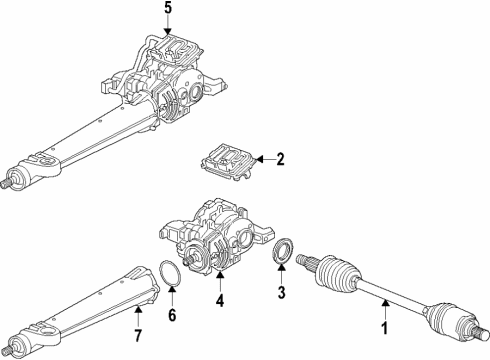 2019 Chevy Traverse Rear Axle, Axle Shafts & Joints, Differential, Propeller Shaft Diagram