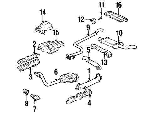 1995 Chevy Monte Carlo Exhaust Components, Exhaust Manifold Diagram