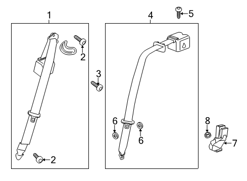 2016 Cadillac CTS Seat Belt Diagram
