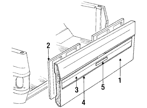 1990 GMC Jimmy Lower Molding, Rear Diagram for 15568977