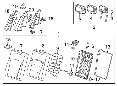 2014 Cadillac XTS Rear Seat Components Diagram