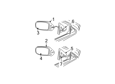 2000 Chevy Cavalier Outside Mirrors Diagram