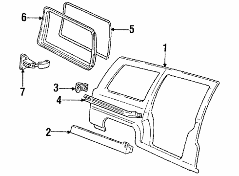1995 Oldsmobile Silhouette Body Side Panel Diagram