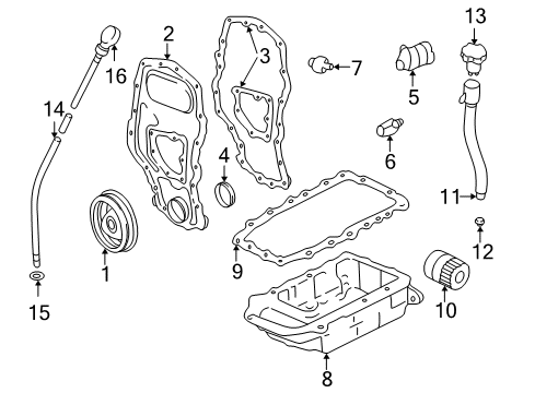 2002 Chevy Cavalier Engine Parts & Mounts, Timing, Lubrication System Diagram 6 - Thumbnail