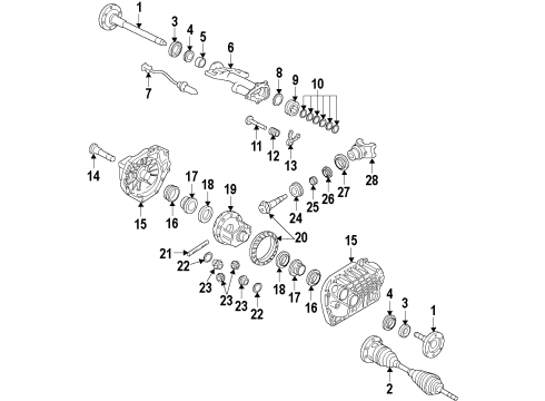 2012 GMC Yukon Front Axle, Axle Shafts & Joints, Differential, Drive Axles, Propeller Shaft Diagram