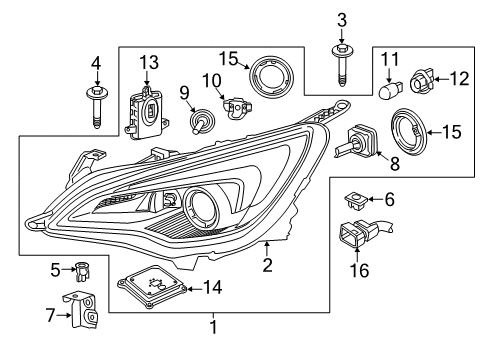 2017 Buick Cascada Bulbs Diagram