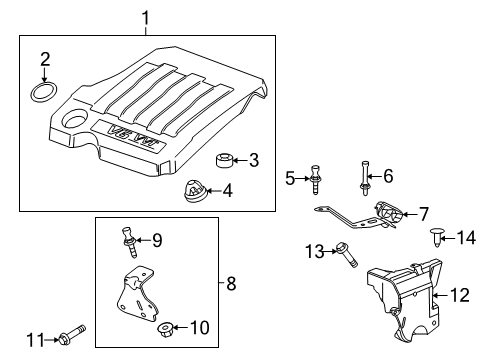 2011 Buick LaCrosse Engine Appearance Cover Diagram