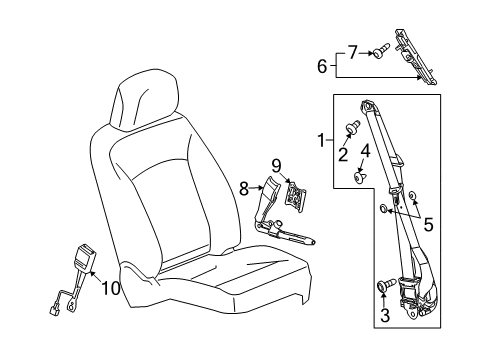 2011 Buick LaCrosse Seat Belt Diagram