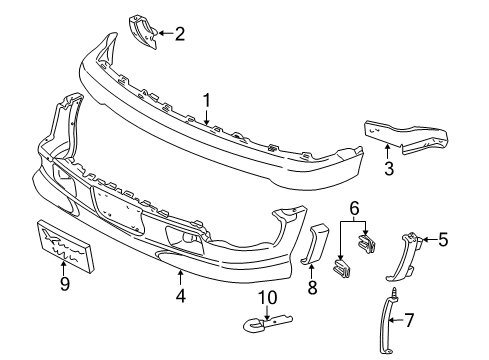 2004 Chevy Blazer Deflector, Front Diagram for 15034723