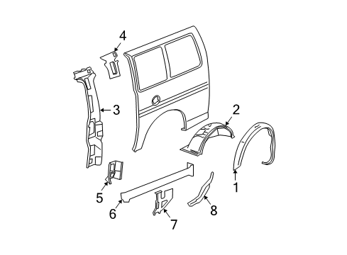 2007 Chevy Express 3500 Inner Structure - Side Panel Diagram