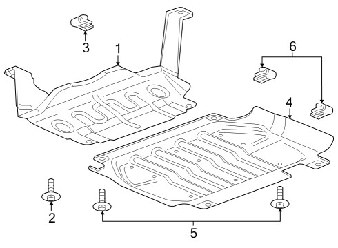 2019 Chevy Silverado 1500 Splash Shields Diagram