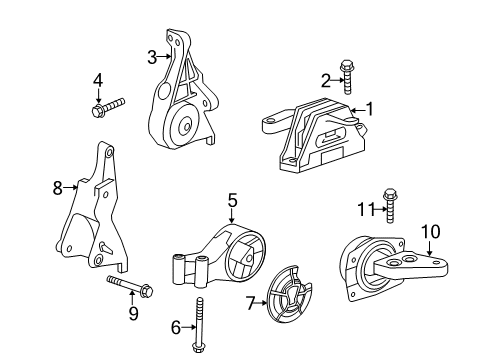 2014 Chevy Malibu Engine & Trans Mounting Diagram