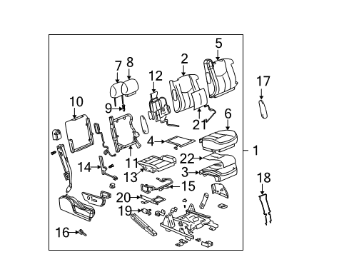 2006 Cadillac Escalade ESV Front Seat Components Diagram