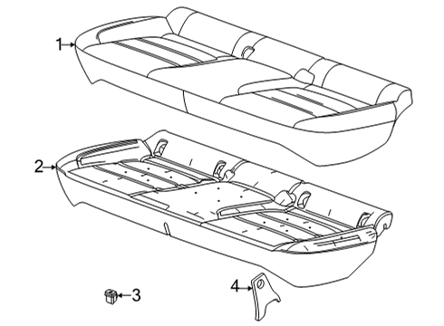 2023 Chevy Trailblazer Rear Seat Components Diagram