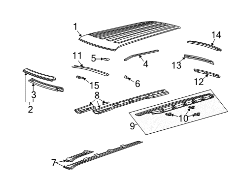 2007 Chevy Express 3500 Roof & Components Diagram