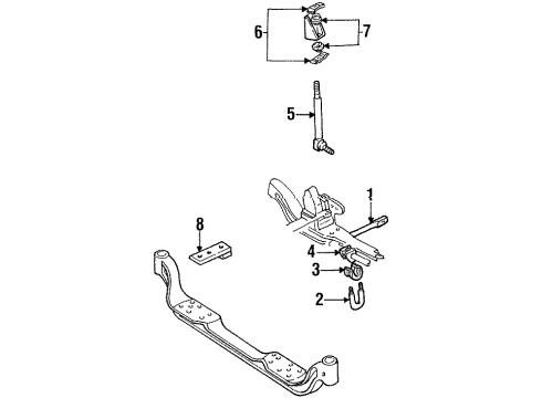 1993 GMC K2500 Stabilizer Bar & Components - Front Diagram
