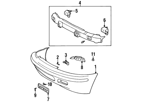 2000 Chevy Metro Bumper Cover Diagram for 91173987