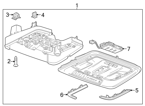 2023 GMC Sierra 1500 Overhead Console Diagram