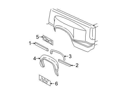 1997 GMC C1500 Exterior Trim - Pick Up Box Diagram