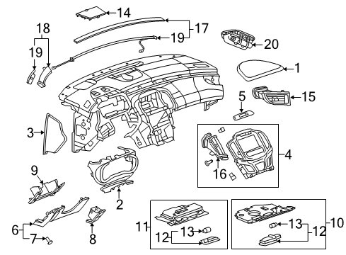 2016 Buick LaCrosse Cluster & Switches, Instrument Panel Diagram