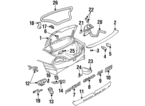 1995 Pontiac Grand Am Release Cable Diagram for 16628220