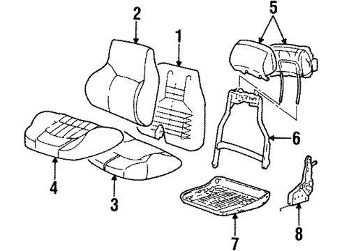 1998 Chevy Monte Carlo Seat Cushion, Passenger Side Diagram for 16745984