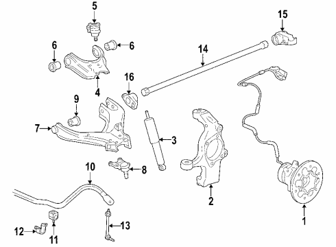 2009 Hummer H3T Front Suspension Components Diagram