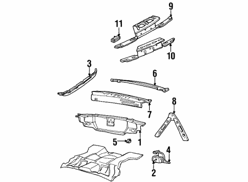 1992 Cadillac Seville Panel Below Lid, Rear Diagram for 25648555