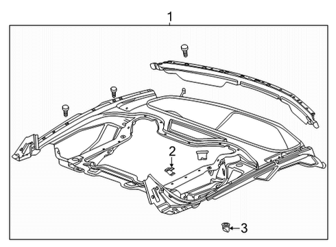 2021 Chevy Corvette Rear Floor & Rails Diagram