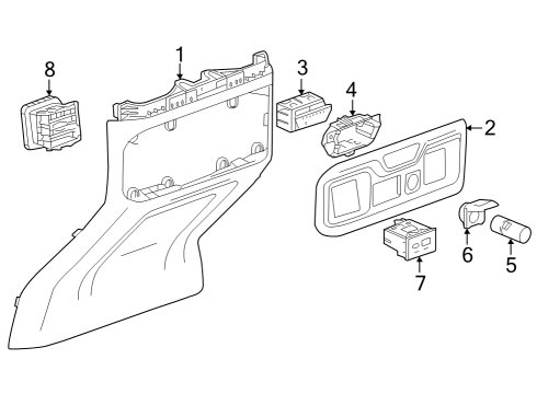 2023 GMC Sierra 1500 Center Console Diagram